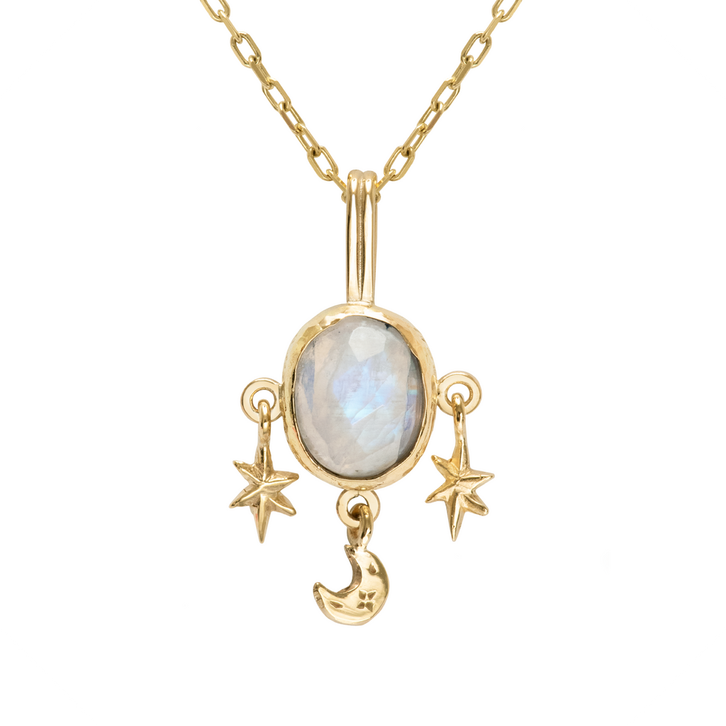 The Journey Necklace | Moon & Stars Celestial Necklace 9ct Gold