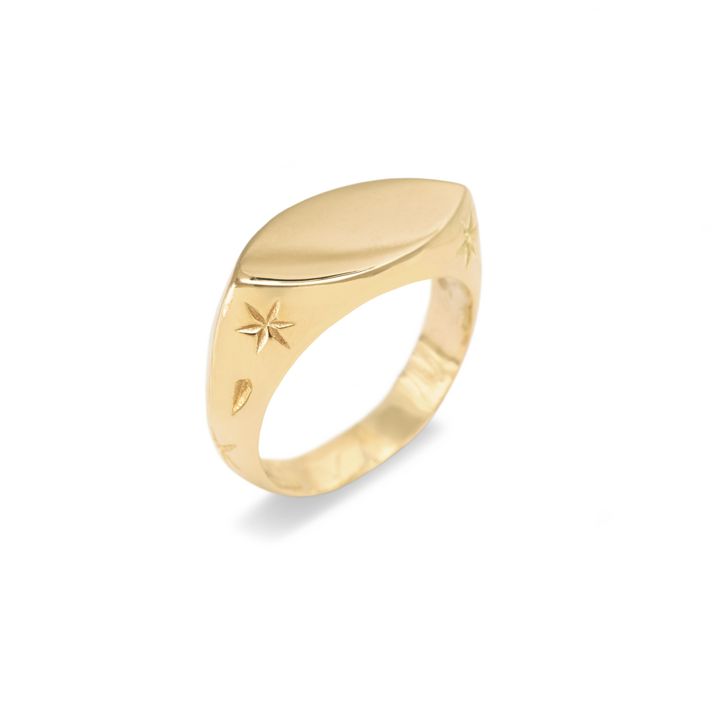 Jupiter’s Bounty Signet Ring | 9ct Gold Star Signet Ring