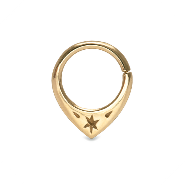 Mini Fin Star Septum Ring 9k Gold