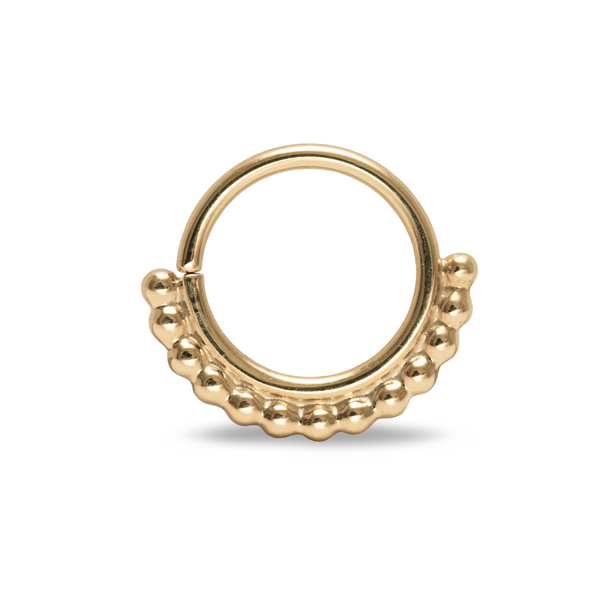 Halley Beaded Septum Ring Yellow Gold
