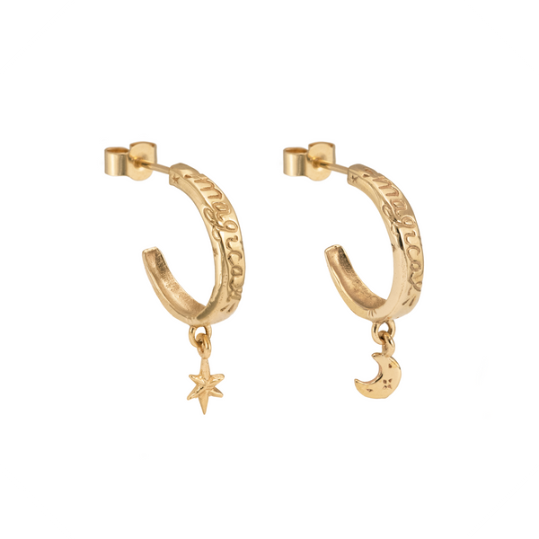 Magical Charm Earrings 9ct Yellow Gold