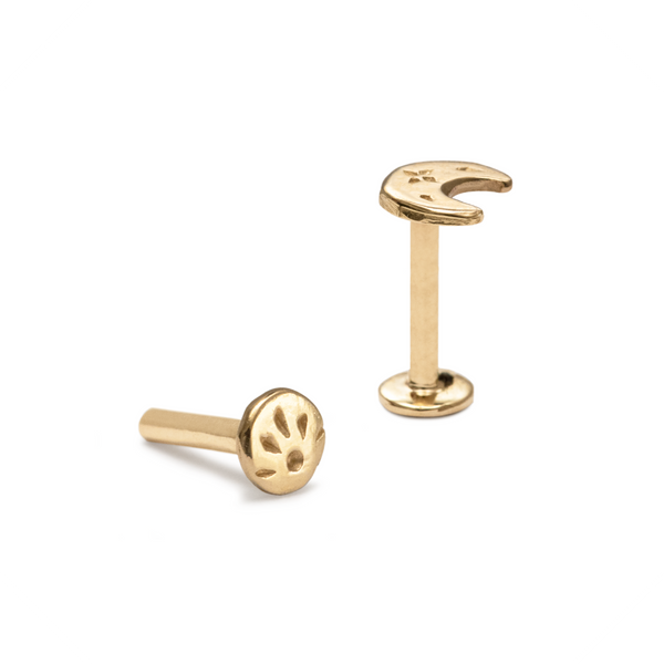 Cleo Beaded Push-Fit Labret 9ct Gold
