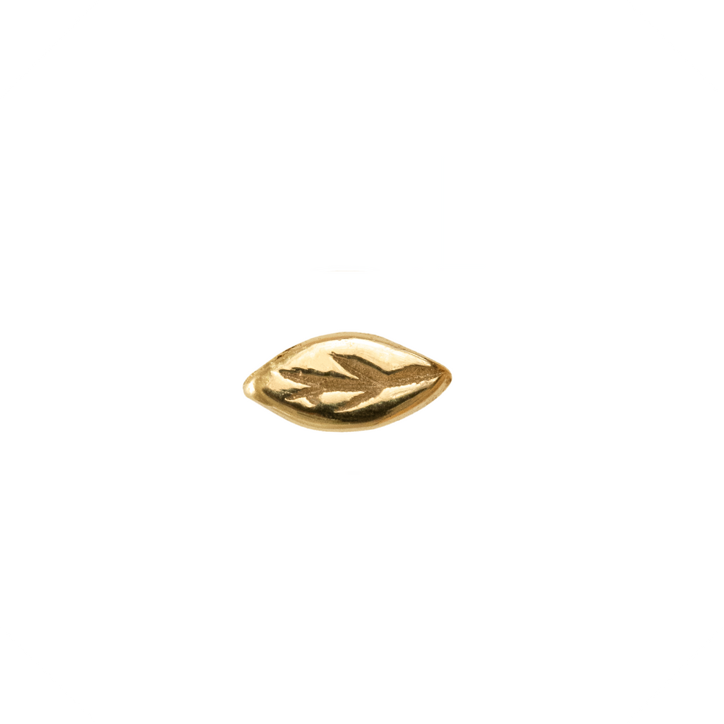 Sage | Leaf Push-Fit Labret 9ct Gold