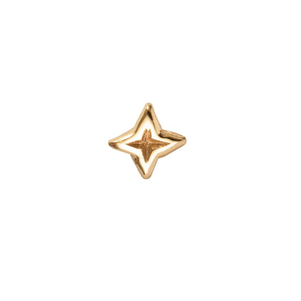 Stella | Star Push-Fit Labret 9ct Gold