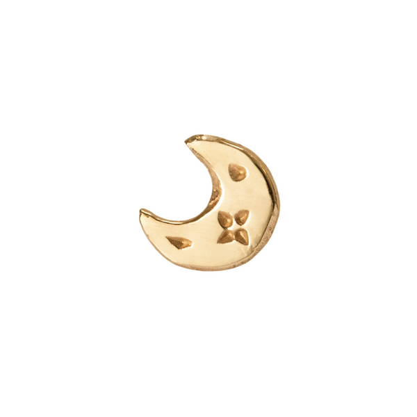 Celeste Moon Stud Earring 9ct Gold