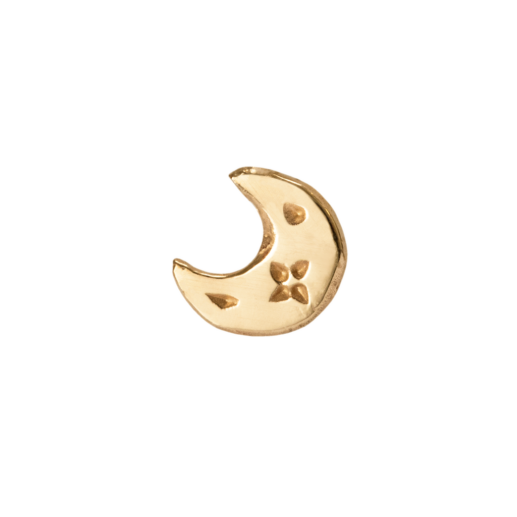 Celeste Moon Nose Stud 9k Gold