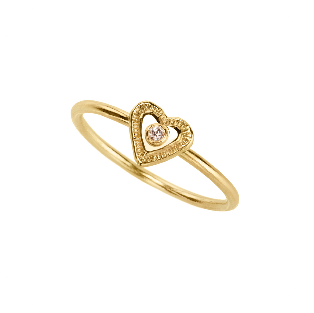 Esme Heart Stacking Ring | Promise Ring 9ct Gold