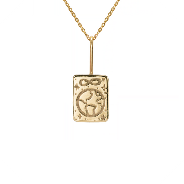 The World | 9ct Gold Tarot Necklace