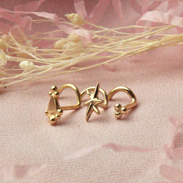 Lyra Star Nose Stud 9k Gold