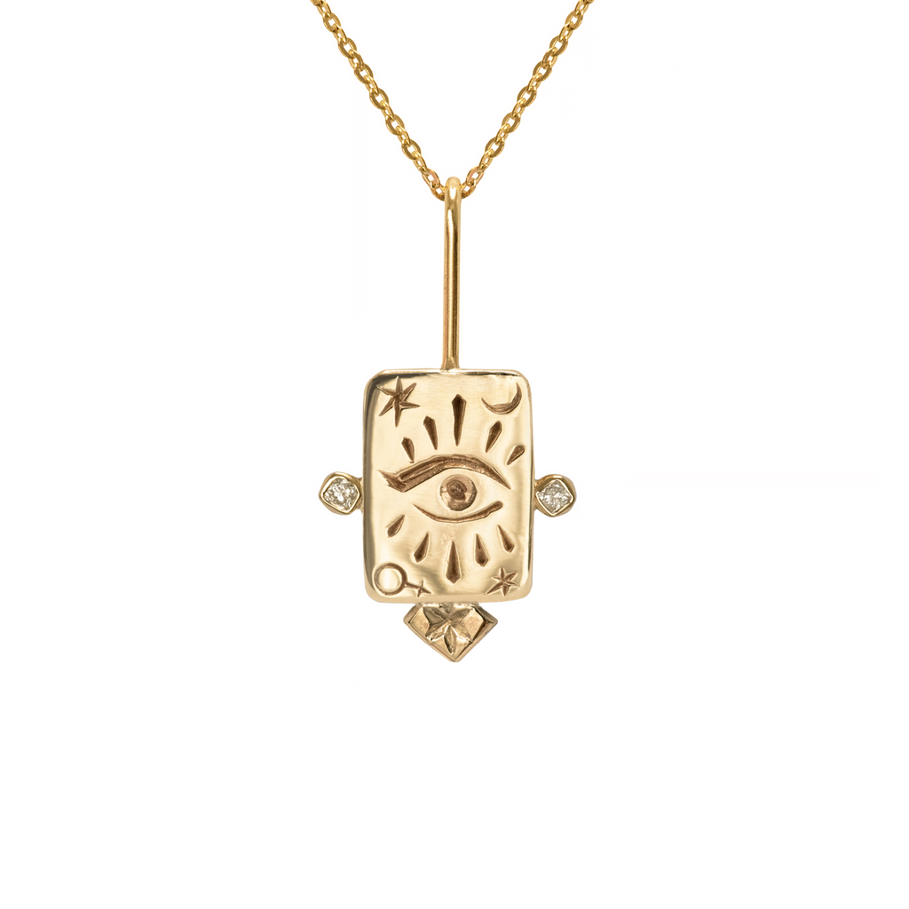 The High Priestess | 9ct Gold Tarot Gemstone Necklace