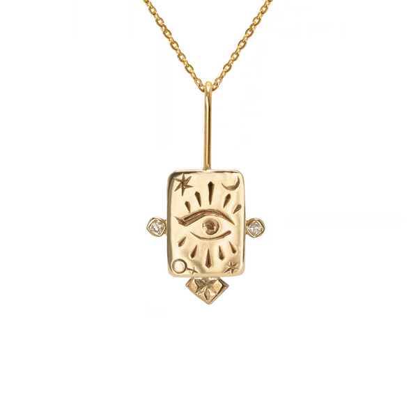 The High Priestess | 9ct Gold Tarot Gemstone Necklace